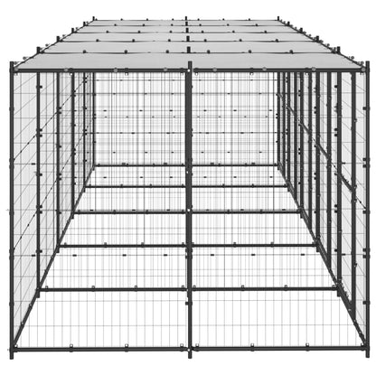 Gabbia per Cani da Esterno in Acciaio con Tetto 12,1 m² | homemem39
