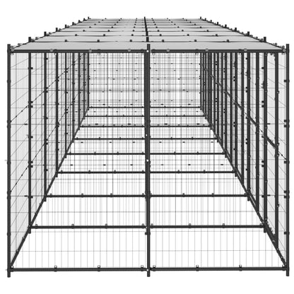 Gabbia per Cani da Esterno in Acciaio con Tetto 19,36 m² | homemem39