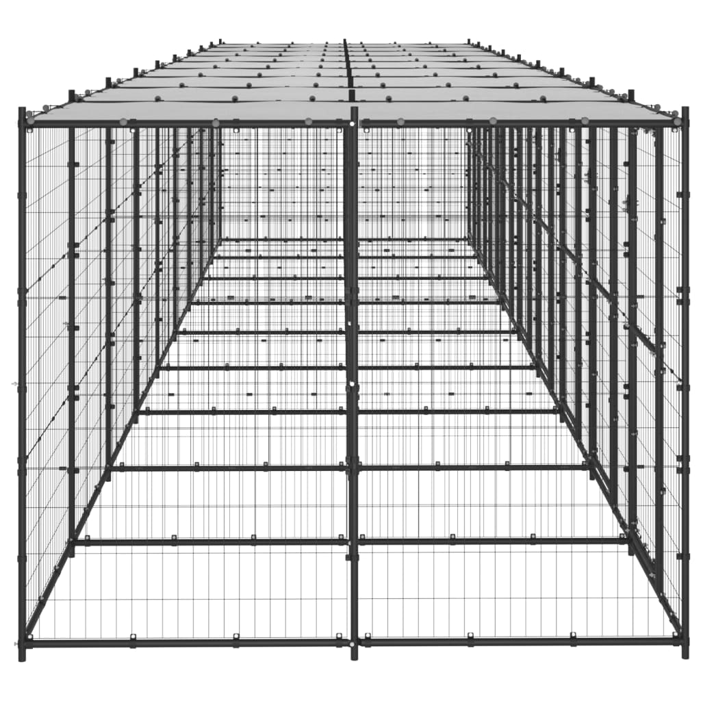 Gabbia per Cani da Esterno in Acciaio con Tetto 21,78 m² | homemem39