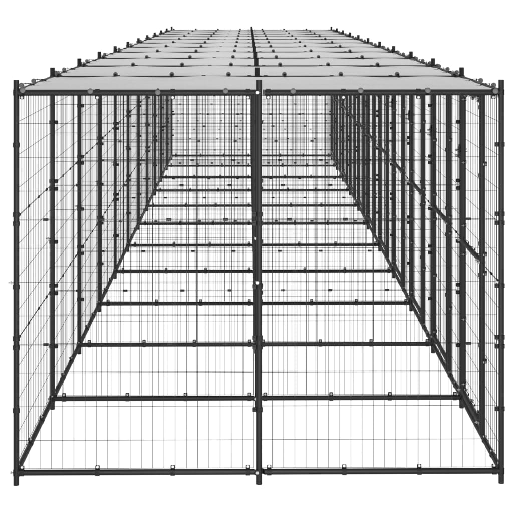 Gabbia per Cani da Esterno in Acciaio con Tetto 26,62 m² | homemem39