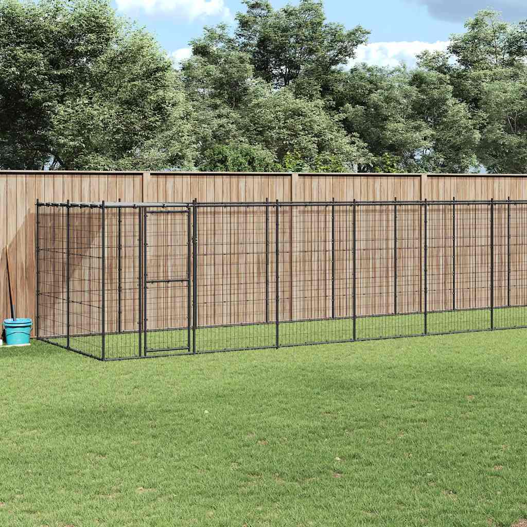 Gabbia per Cani da Esterno in Acciaio con Tetto 26,62 m² | homemem39