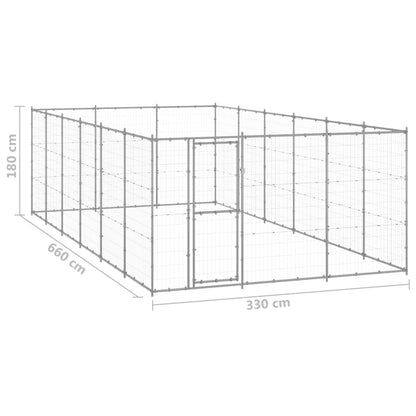 Gabbia per Cani da Esterno in Acciaio Zincato 21,78m² | homemem39