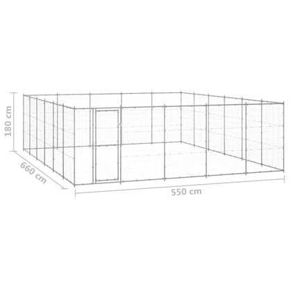 Gabbia per Cani da Esterno in Acciaio Zincato 36,3 m² | homemem39