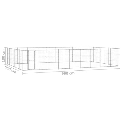 Gabbia per Cani da Esterno in Acciaio Zincato 65,34 m² | homemem39