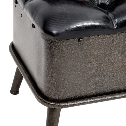 Cassapanca con Schienale 110 cm Nera in Similpelle - homemem39
