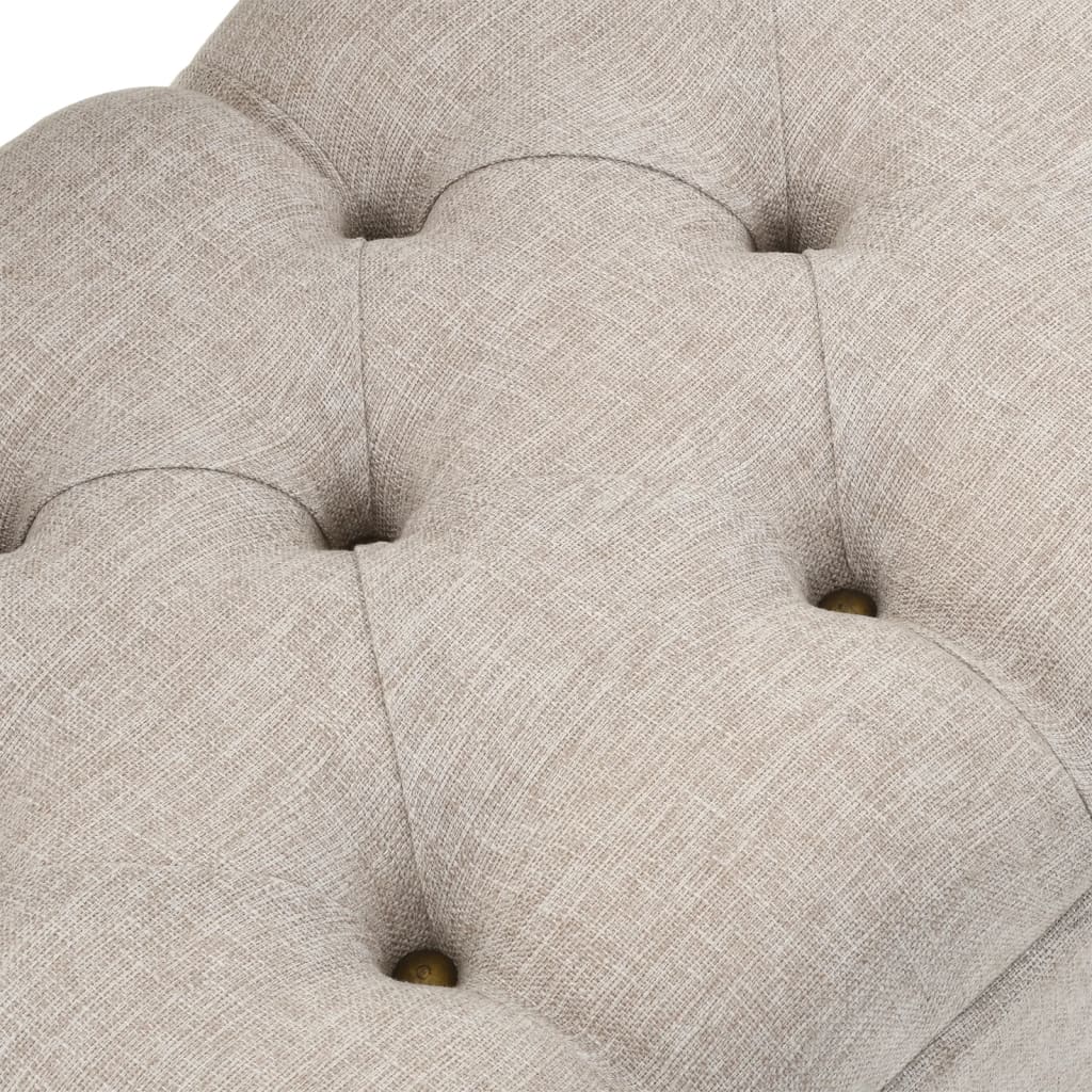 Cassapanca con Schienale 110 cm Crema in Tessuto - homemem39