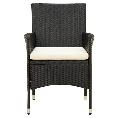 Sedie da Giardino 2 pz con Cuscini in Polyrattan Nere | homemem39