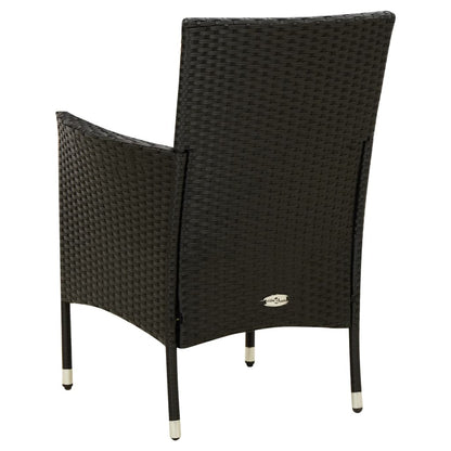 Sedie da Giardino 2 pz con Cuscini in Polyrattan Nere | homemem39