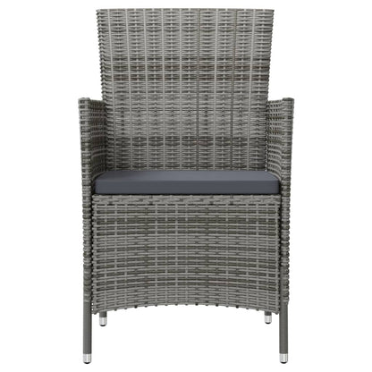 Sedie da Giardino 2 pz con Cuscini in Polyrattan Grigio | homemem39