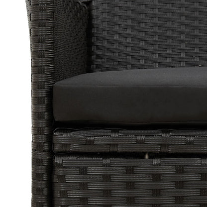 Garden Chairs with Cushions 4 pcs in Black Polyrattan