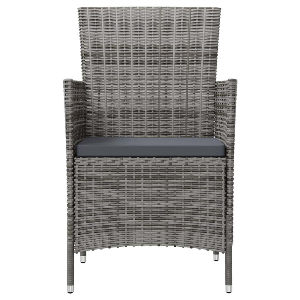 Sedie da Giardino 4 pz con Cuscini in Polyrattan Grigio | homemem39
