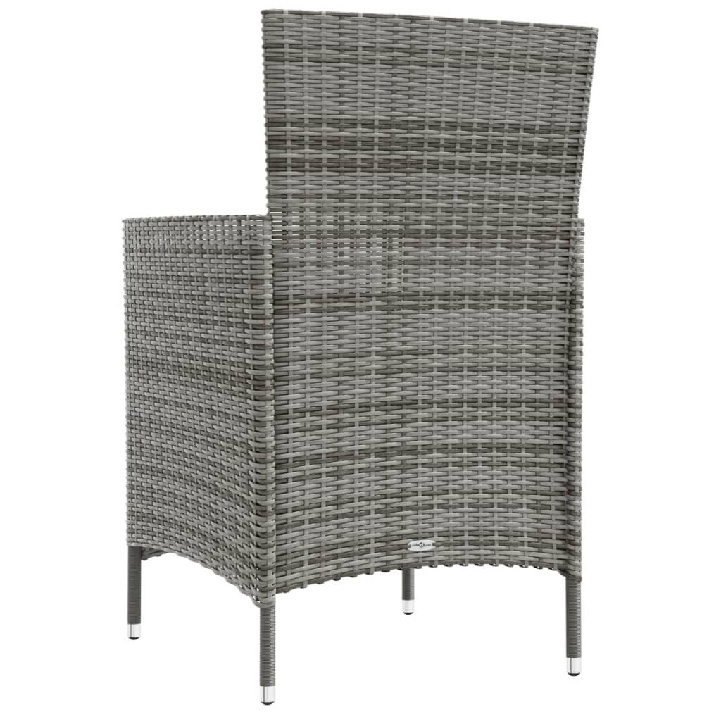Sedie da Giardino 4 pz con Cuscini in Polyrattan Grigio | homemem39