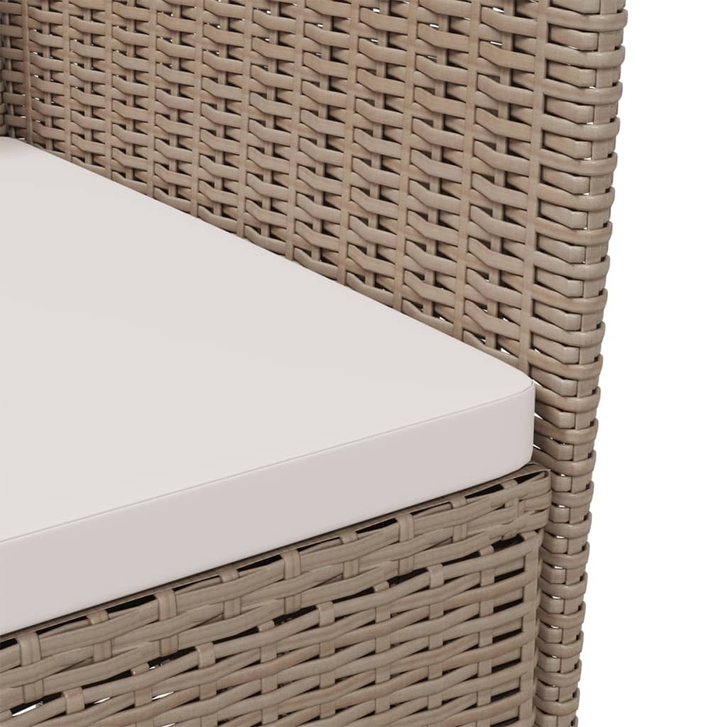 Sedie da Giardino con Cuscini 4 pz in Polyrattan Beige | homemem39
