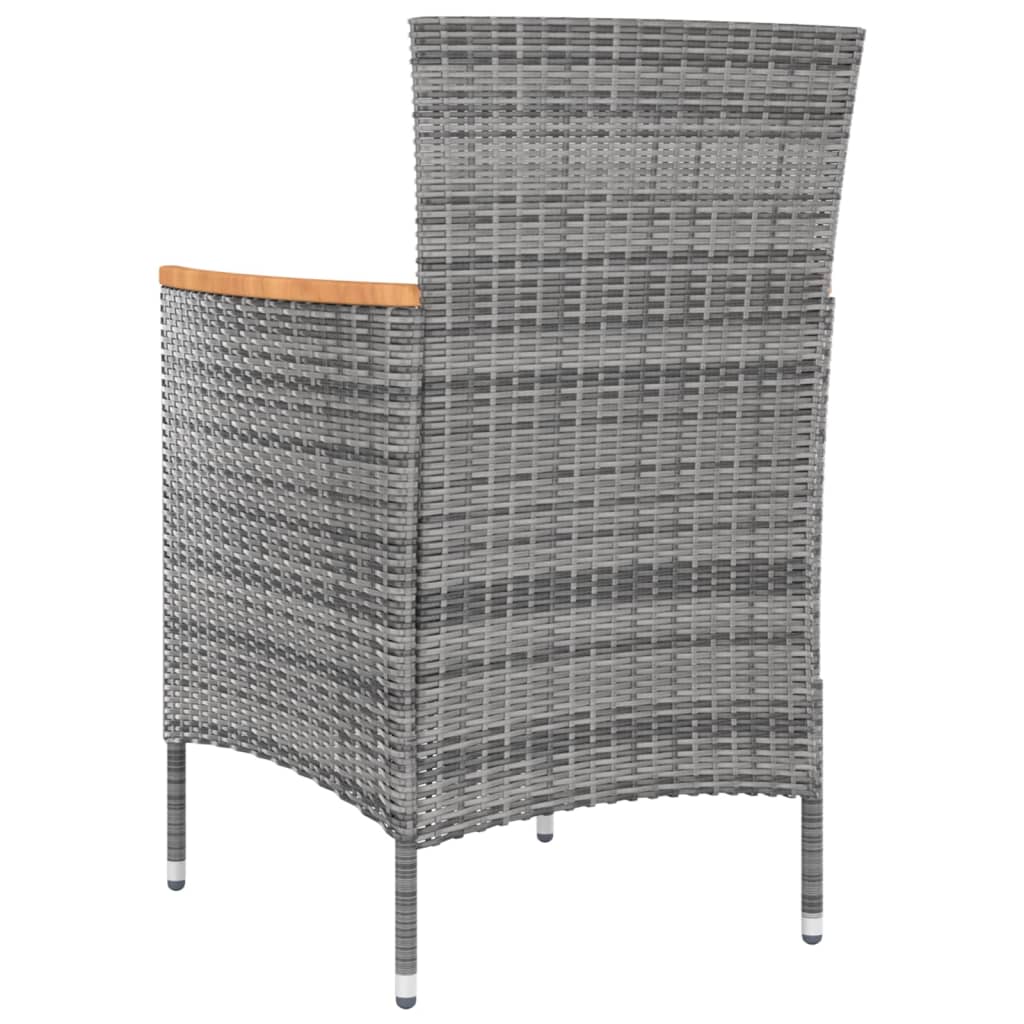 Sedie da Pranzo da Giardino 4 pz in Polyrattan Grigio | homemem39