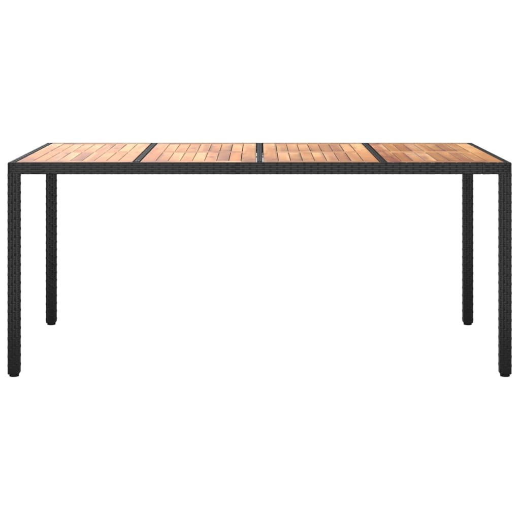 Tavolo da Giardino 190x90x75 cm Polyrattan Legno di Acacia Nero - homemem39