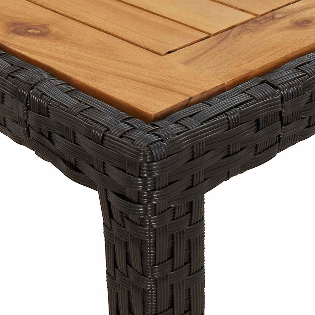 Tavolo da Giardino 190x90x75 cm Polyrattan Legno di Acacia Nero - homemem39