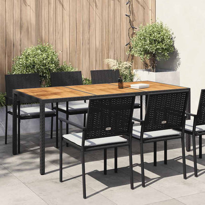 Tavolo da Giardino 190x90x75 cm Polyrattan Legno di Acacia Nero - homemem39