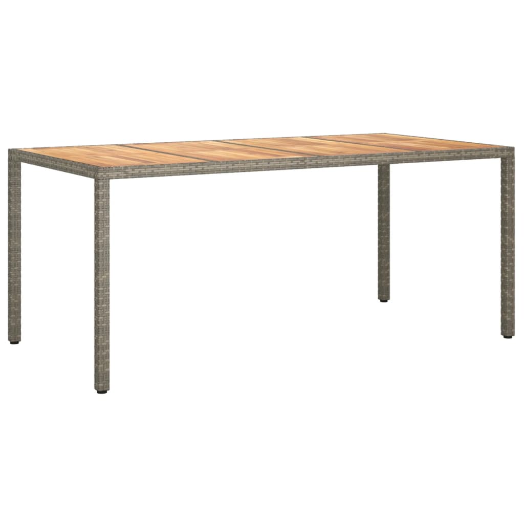 Tavolo Giardino 190x90x75 cm Polyrattan Legno di Acacia Grigio - homemem39