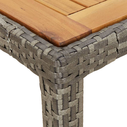 Tavolo Giardino 190x90x75 cm Polyrattan Legno di Acacia Grigio - homemem39