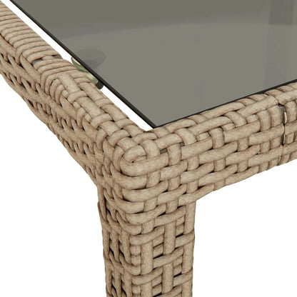 Tavolo Giardino Beige 250x100x75cm Vetro Temperato e Polyrattan - homemem39