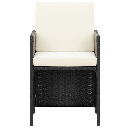 Sedie da Giardino 4 pz in Polyrattan Nero | homemem39