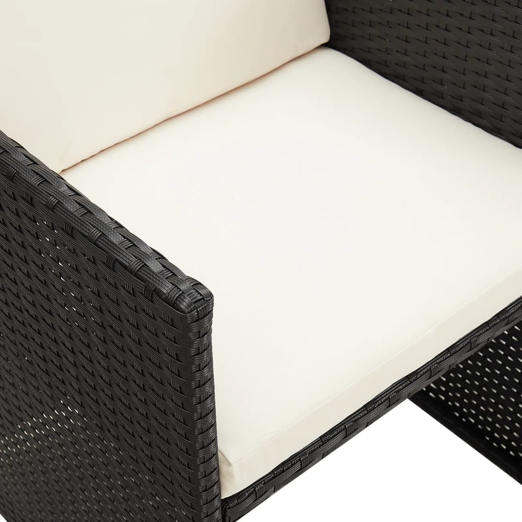 Sedie da Giardino 4 pz in Polyrattan Nero | homemem39
