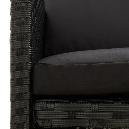 Sedie da Giardino con Cuscini 4 pz in Polyrattan Nere | homemem39