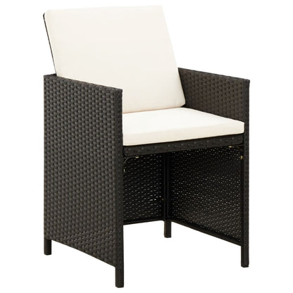 Set Sedie da Giardino con Poggiapiedi 4 pz in Polyrattan Nero | homemem39