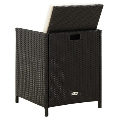 Set Sedie da Giardino con Poggiapiedi 4 pz in Polyrattan Nero | homemem39