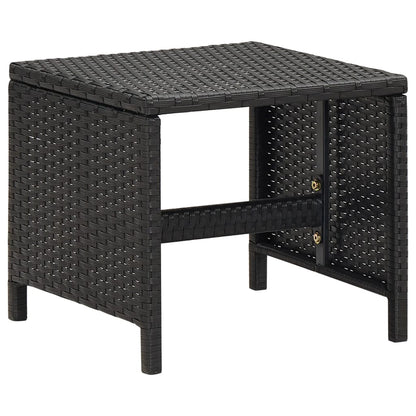 Set Sedie da Giardino con Poggiapiedi 4 pz in Polyrattan Nero | homemem39