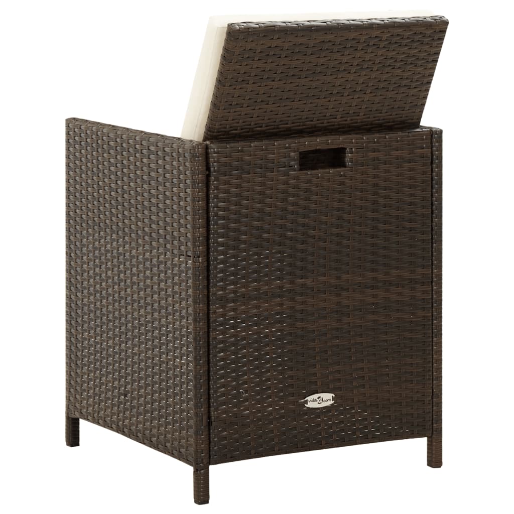 Sedie da Giardino con Cuscini 4 pz in Polyrattan Marrone | homemem39