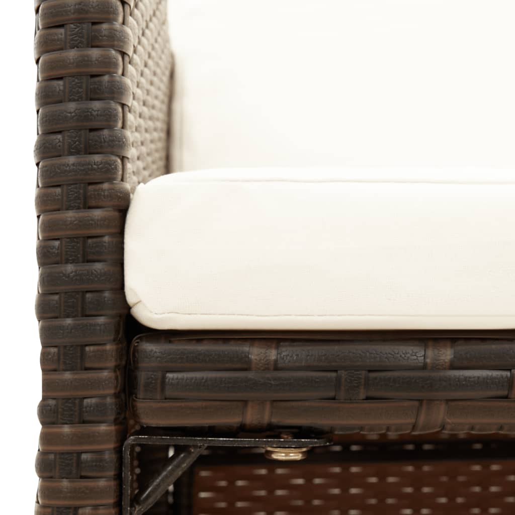 Sedie da Giardino con Cuscini 4 pz in Polyrattan Marrone | homemem39