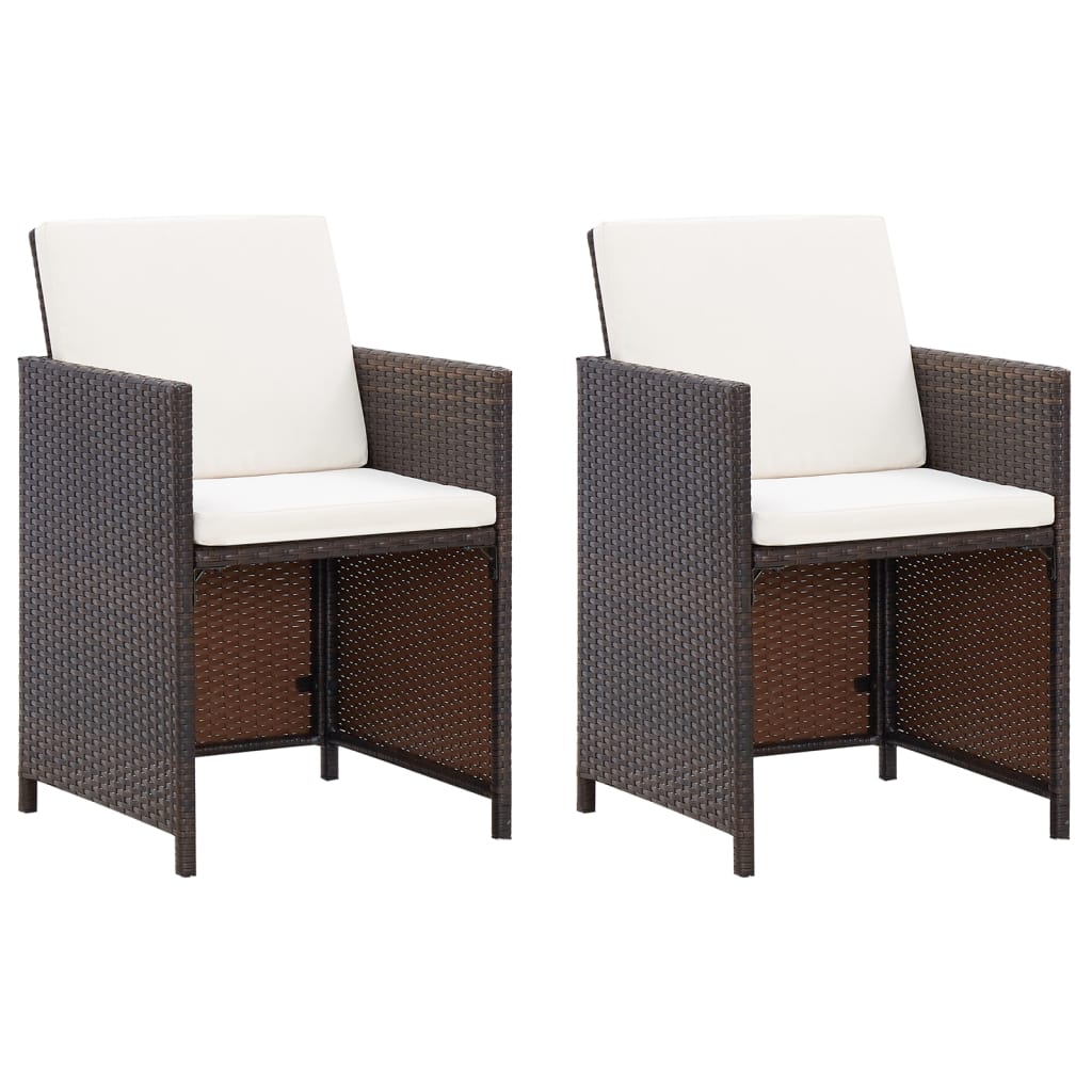Set Sedie da Giardino e Poggiapiedi 4 pz in Polyrattan Marrone | homemem39