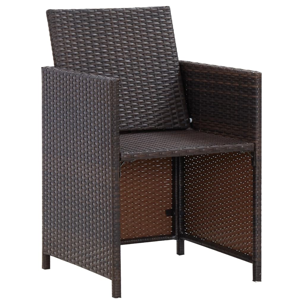 Set Sedie da Giardino e Poggiapiedi 4 pz in Polyrattan Marrone | homemem39