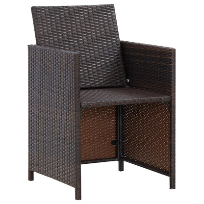 Set Sedie da Giardino e Poggiapiedi 4 pz in Polyrattan Marrone | homemem39