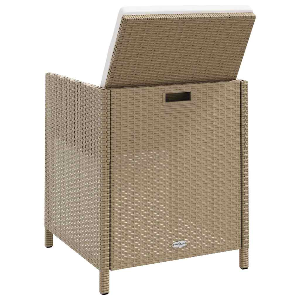 Sedie da Giardino con Sgabelli 2 pz in Polyrattan Beige | homemem39