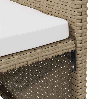 Sedie da Giardino con Sgabelli 2 pz in Polyrattan Beige | homemem39