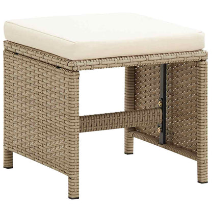Sedie da Giardino con Sgabelli 2 pz in Polyrattan Beige | homemem39