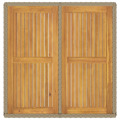 Tavolo da Giardino Beige 109x107x74 cm in Polyrattan e Acacia - homemem39