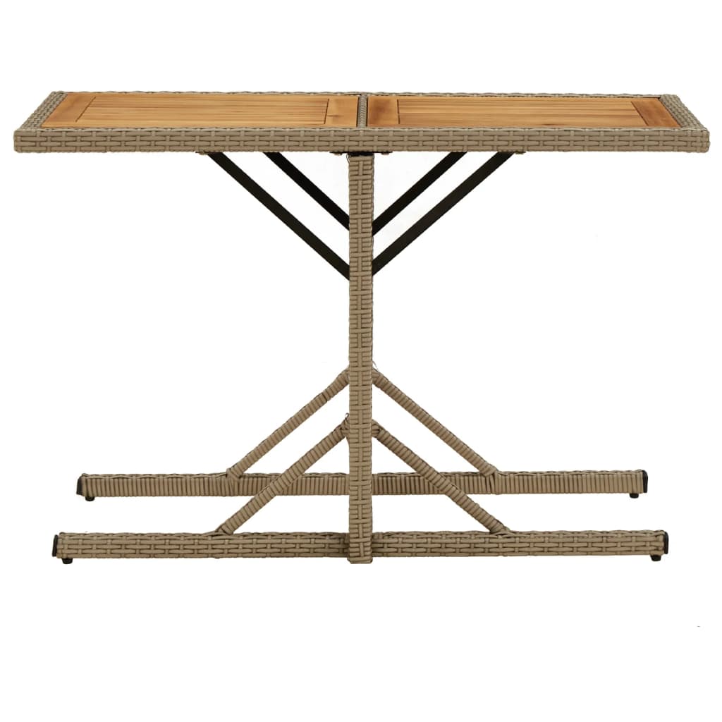 Tavolo da Giardino Beige Legno Massello di Acacia e Polyrattan - homemem39