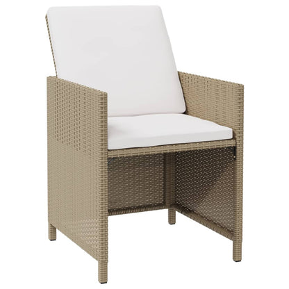 Sedie da Pranzo da Giardino con Cuscini 4 pz Beige Polyrattan - homemem39