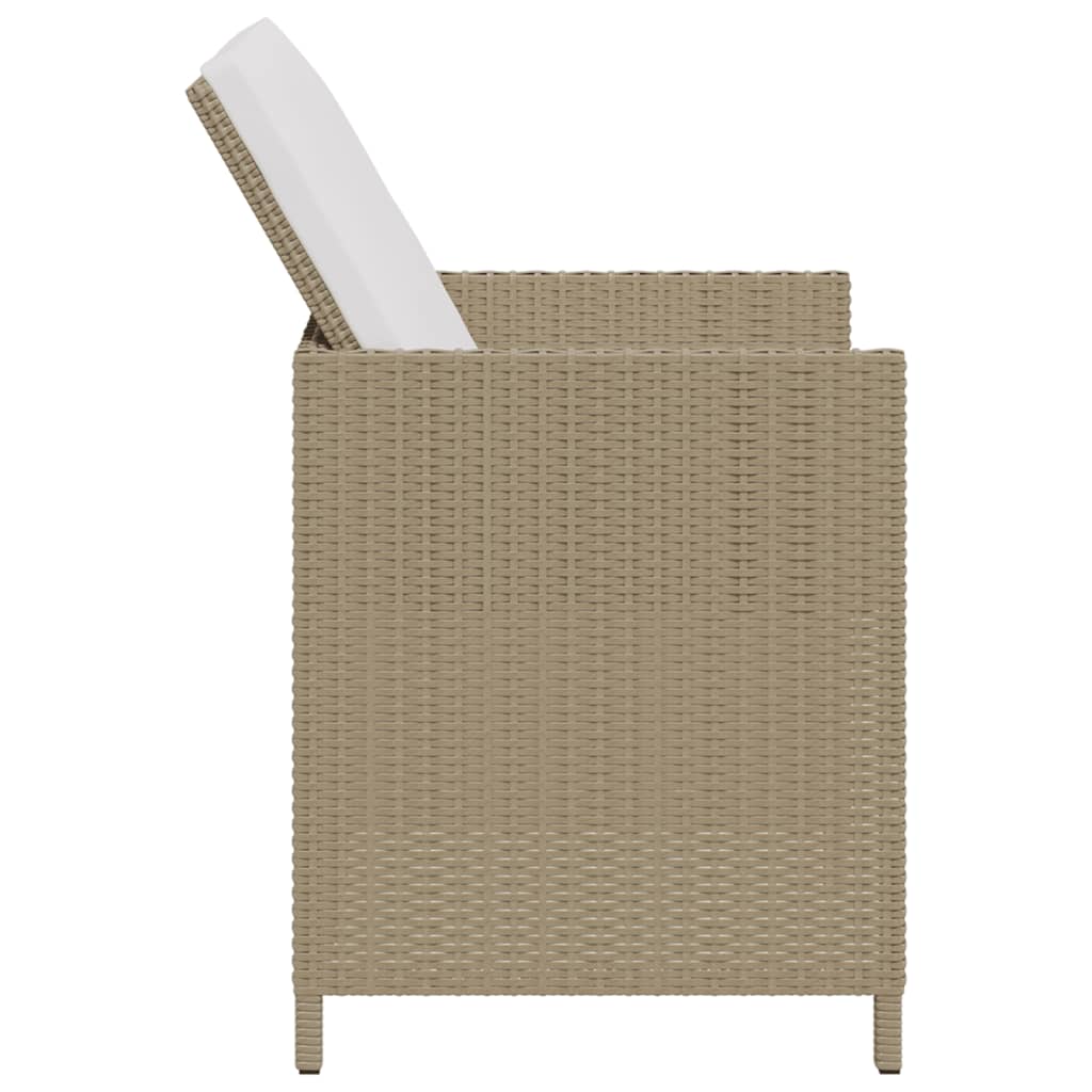 Sedie da Pranzo da Giardino con Cuscini 4 pz Beige Polyrattan - homemem39
