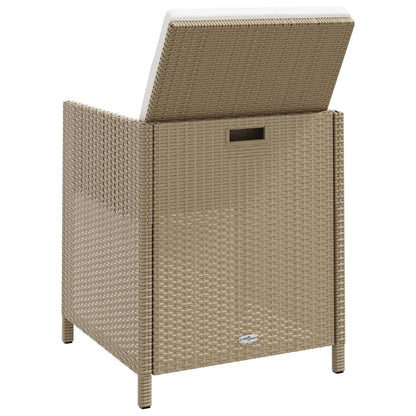 Sedie da Pranzo da Giardino con Cuscini 4 pz Beige Polyrattan - homemem39