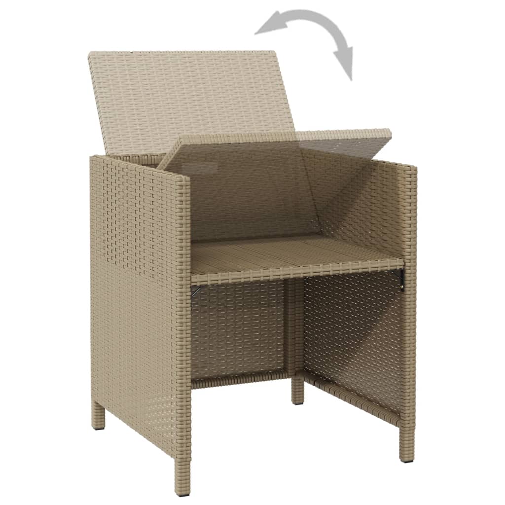 Sedie da Pranzo da Giardino con Cuscini 4 pz Beige Polyrattan - homemem39