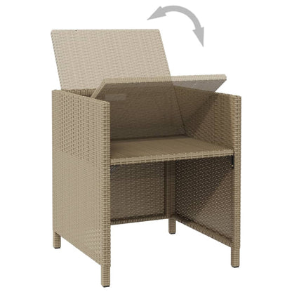Sedie da Pranzo da Giardino con Cuscini 4 pz Beige Polyrattan - homemem39