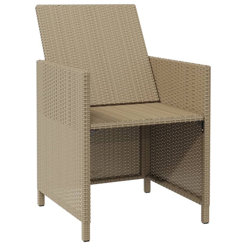 Sedie da Pranzo da Giardino con Cuscini 4 pz Beige Polyrattan - homemem39