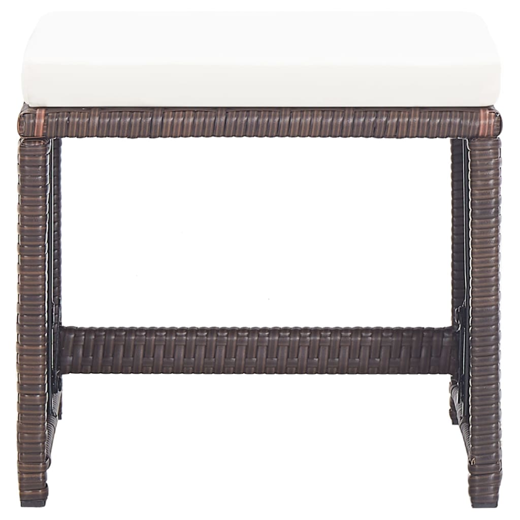 Sgabelli da Giardino 4 pz con Cuscini Marrone in Polyrattan - homemem39