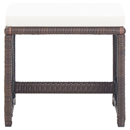 Sgabelli da Giardino 4 pz con Cuscini Marrone in Polyrattan - homemem39