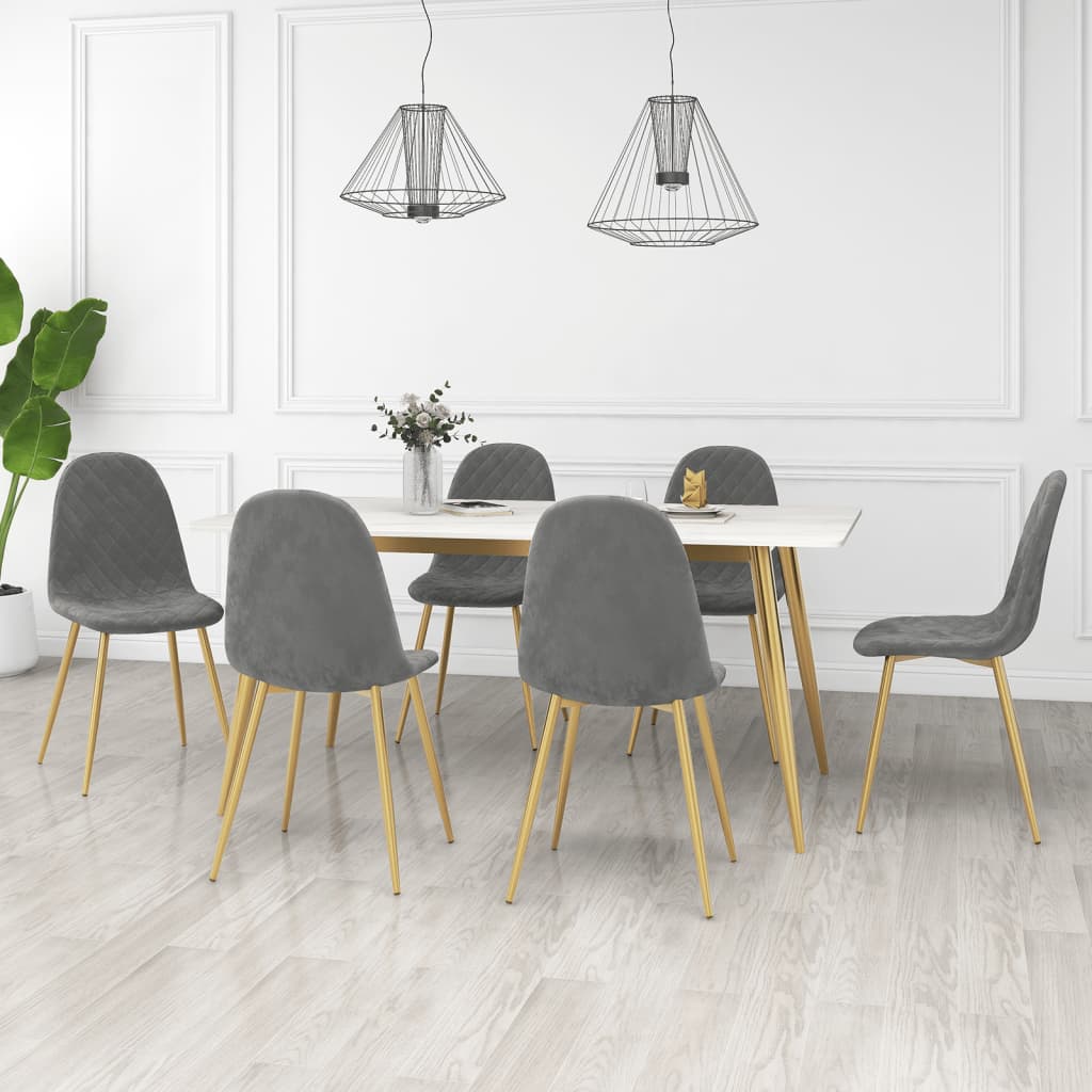 Sedie da Pranzo 6 pz Grigio Chiaro in Velluto | homemem39