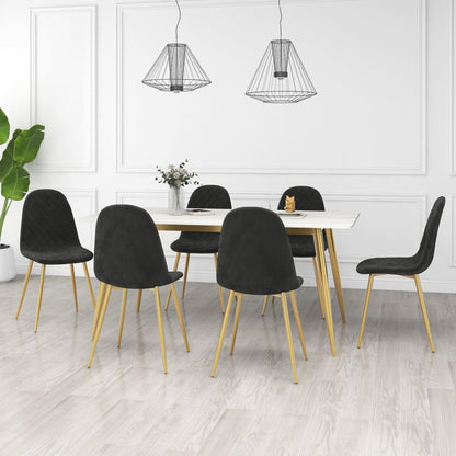 Sedie da Pranzo 6 pz Nere in Velluto | homemem39